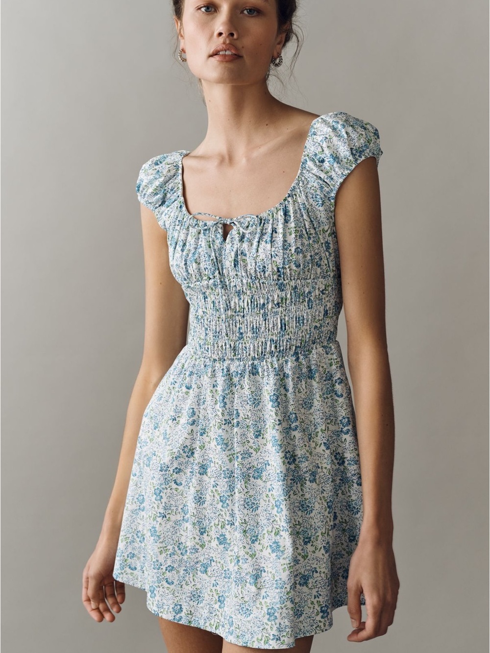 NWT Anthropologie Cotton Smocked Mini Dress